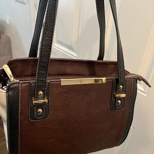 Chic Brown and Black Shoulder Bag